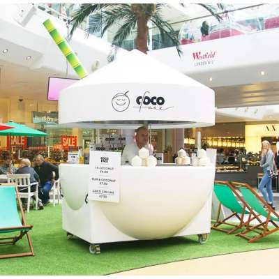 Multifunctional coffee drink fast food truck coconut vending cart